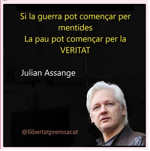 #LlibertatPremsa tocada de mort, si el proper dilluns, 20M, la Cort Britànica decideix extradir #Assange als #EUA per haver publicat crims de guerra. #LetHimGoJoe #FreeAssangeNow