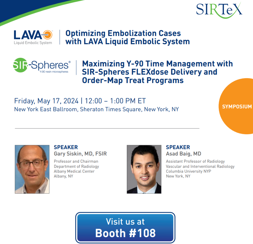 Sirtex Medical (@sirtexmedical) on Twitter photo Looking forward to expert discussion from <a href="/gsiskin/">Gary Siskin</a> & <a href="/AsadBaigMD/">Asad Baig, MD</a> during our #GEST2024 symposium tomorrow, 5/17. Attendees, stop by booth #108 for the latest updates & product demos <a href="/thegestgroup/">GEST -Global Embolization Symposium & Technologies</a> Looking forward to expert discussion from <a href="/gsiskin/">Gary Siskin</a> & <a href="/AsadBaigMD/">Asad Baig, MD</a> during our #GEST2024 symposium tomorrow, 5/17. Attendees, stop by booth #108 for the latest updates & product demos <a href="/thegestgroup/">GEST -Global Embolization Symposium & Technologies</a>