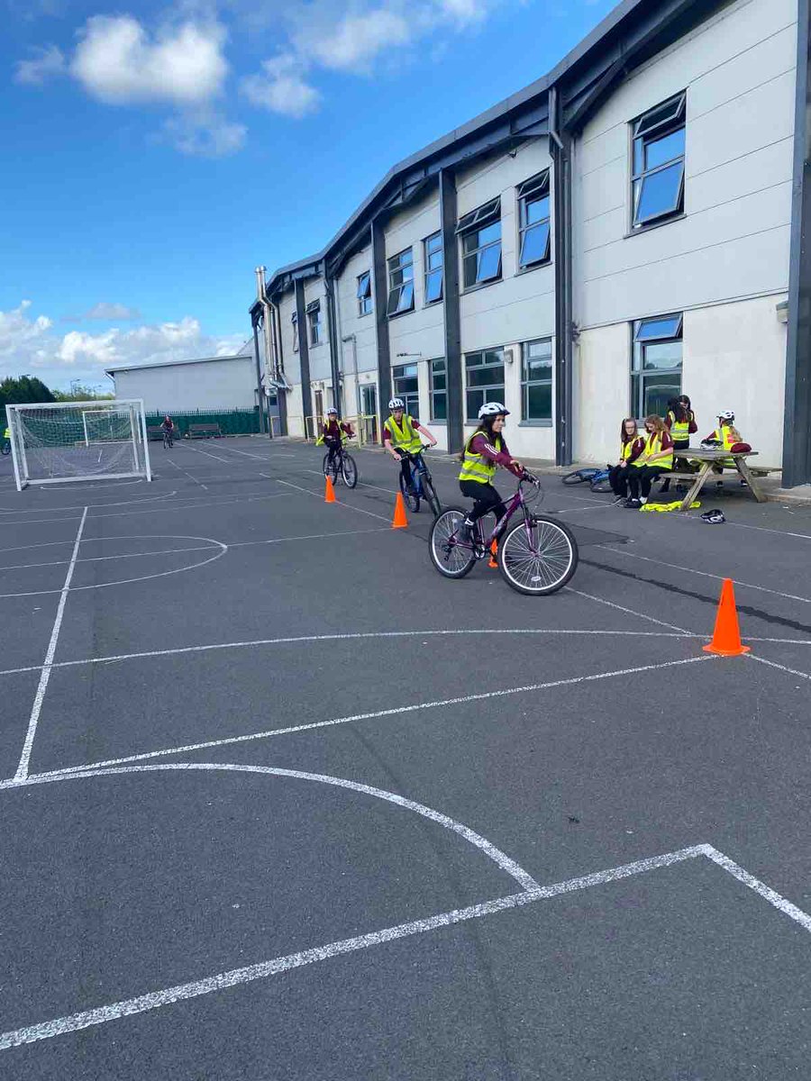 Bike week 2024 CBC PE . First year students learning about bike safety, bike maintenance and improving their balance and bike skills for bike week 2024.