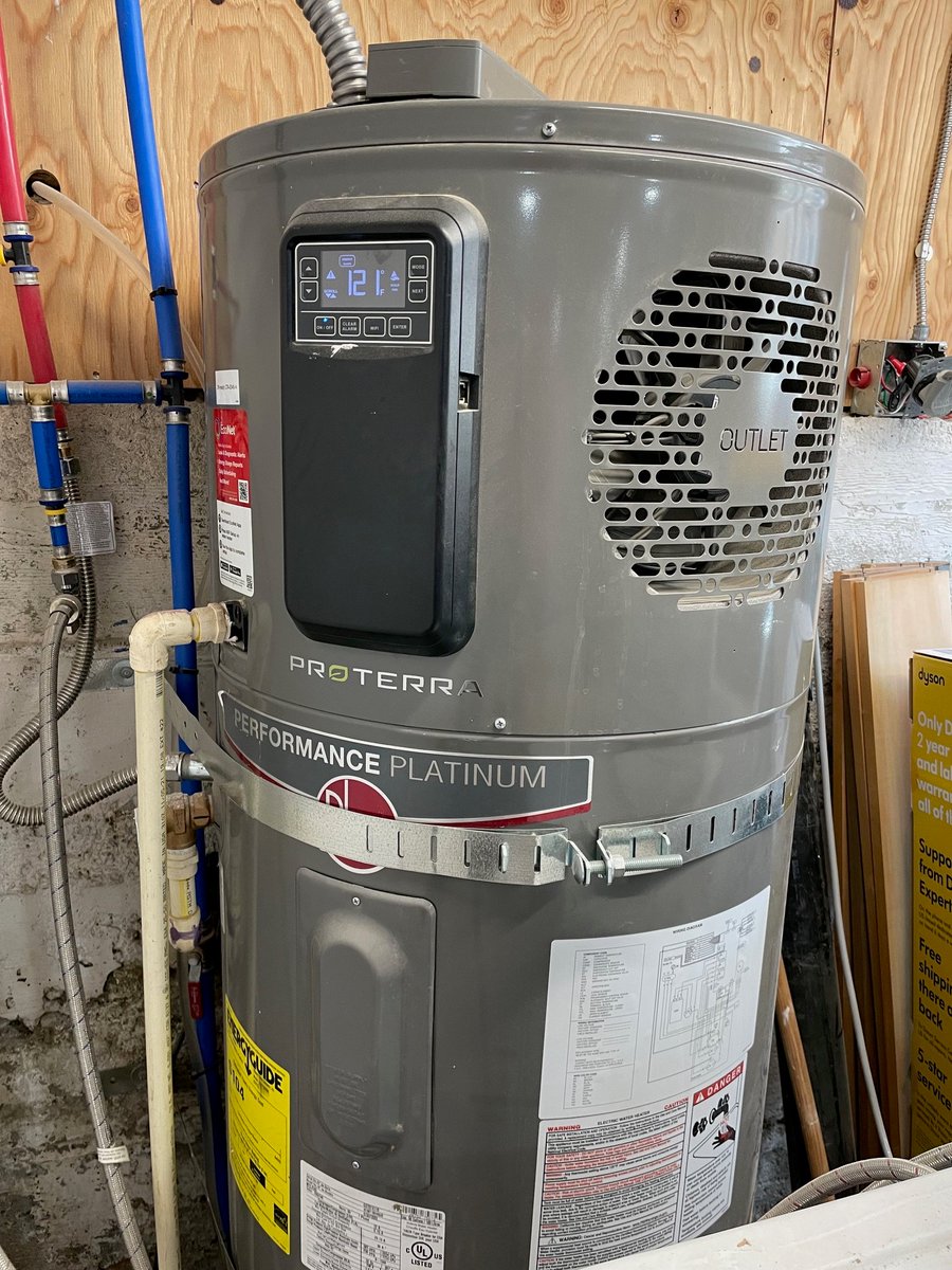 Heat pump water heater spotted in the wild (of our garage)! #joyspotting #cleanenergy