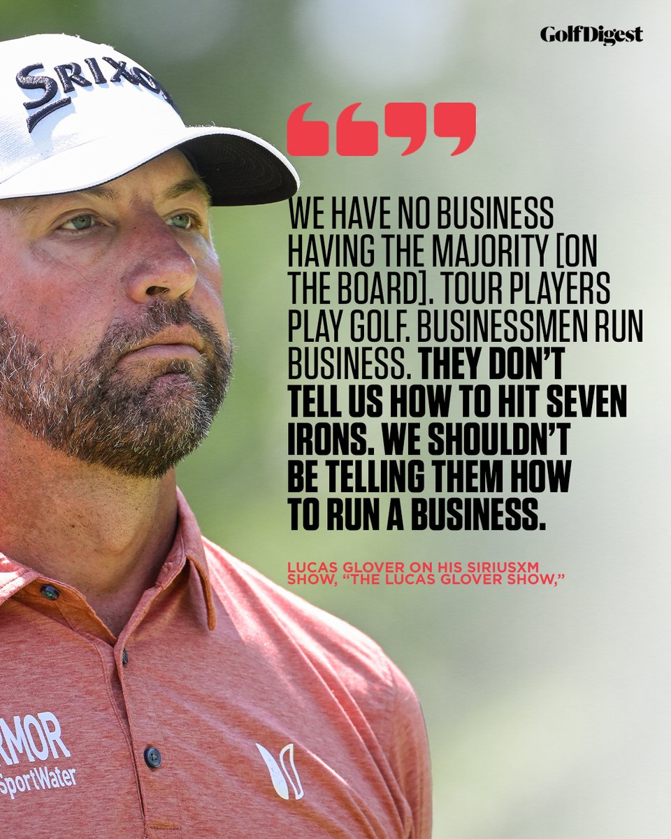 Lucas Glover strongly criticized the PGA Tour player directors on the board. 👀 

See more: glfdig.st/SZPs50RHr2l