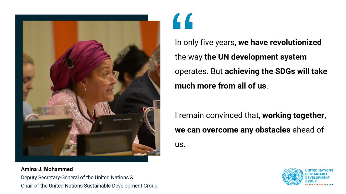 'Let us rise to the challenge & deliver at the scale and urgency needed to meet the #GlobalGoals deadline.' ⏩In her role as Chair of the @UN_SDG, @AminaJMohammed shares how the Resident Coordinator system is at the core of the @UN’s development efforts: bit.ly/3QIU6U0