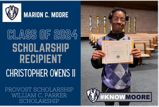 Congratulations to Christopher Owens who received $40k worth of scholarships from the University of Kentucky! #KNOWmoore