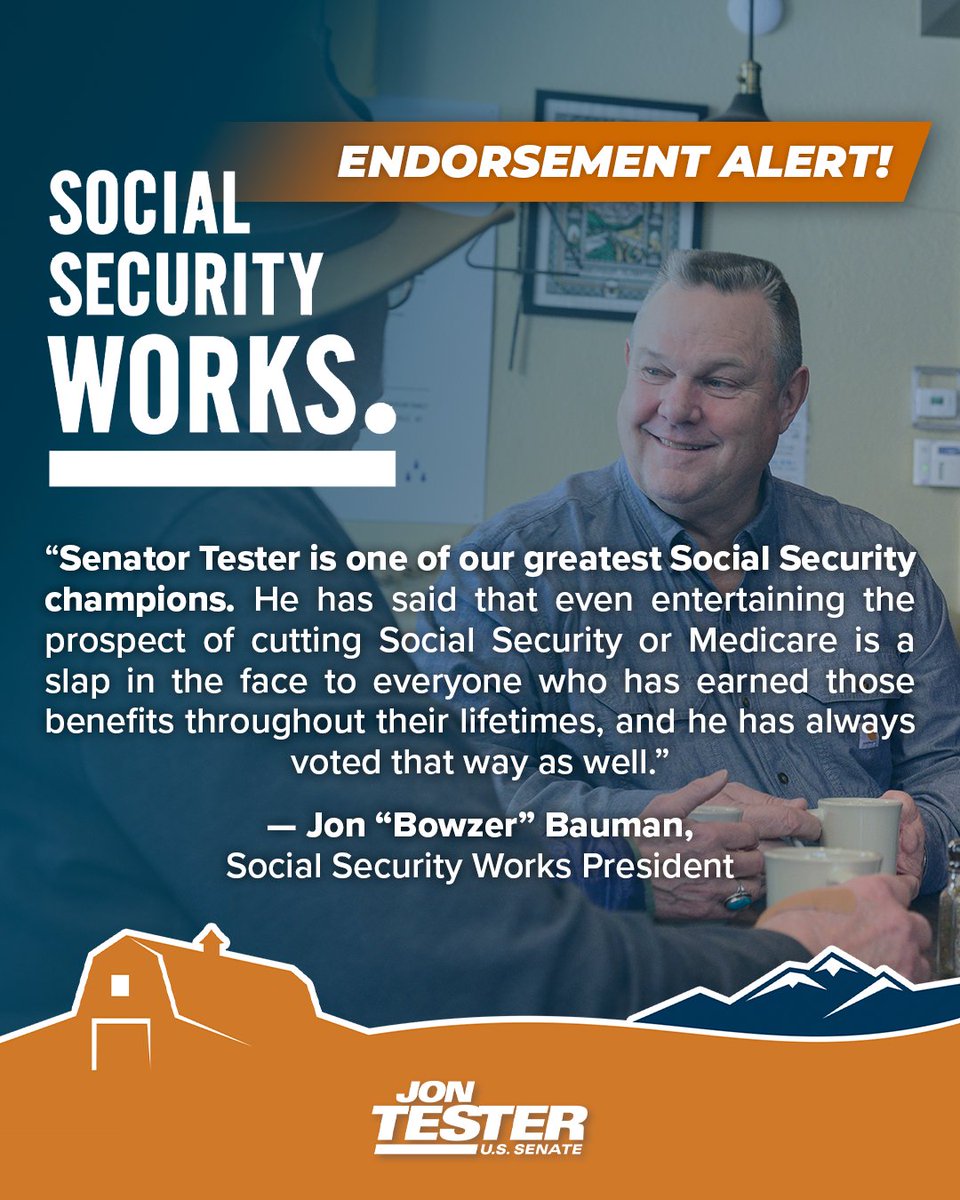 I'm proud to work alongside @SSWorks to continue defending our seniors' hard-earned benefits like Social Security and Medicare. Montana's seniors deserve the dignified retirement they’ve earned and I'll keep fighting to ensure Social Security remains funded for generations.