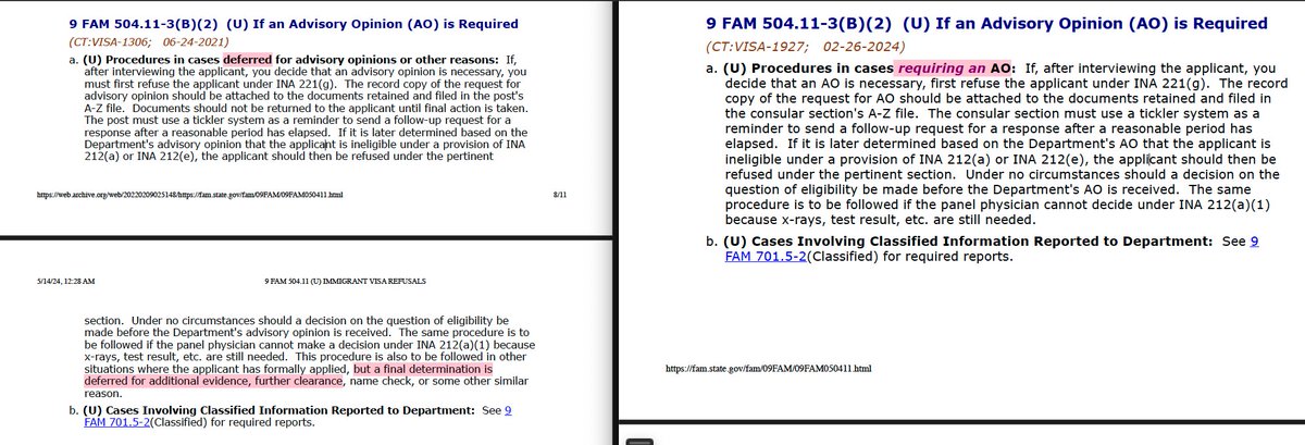 When @StateDept changes Foreign Affairs Manual in the middle of a visa journey, that is changing the rules in the middle of the game. When we were kids, we was called cheating.