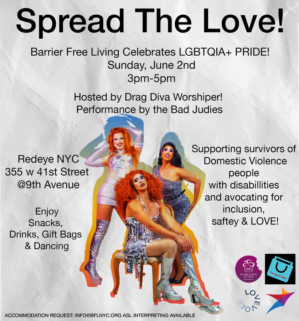 We are excited to SPREAD THE LOVE at our LGBTQIA+ event. Recent research has begun to show the intersection of Disability, LGBTQ+, and Domestic Violence.  #lgbtqia #enddv #nonprofit #community