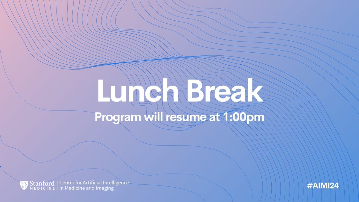 After our 12:15 p.m. lunch break, #AIMI24 will continue with sessions & panel discussions on #AI in healthcare & medicine. #AIMISymposium