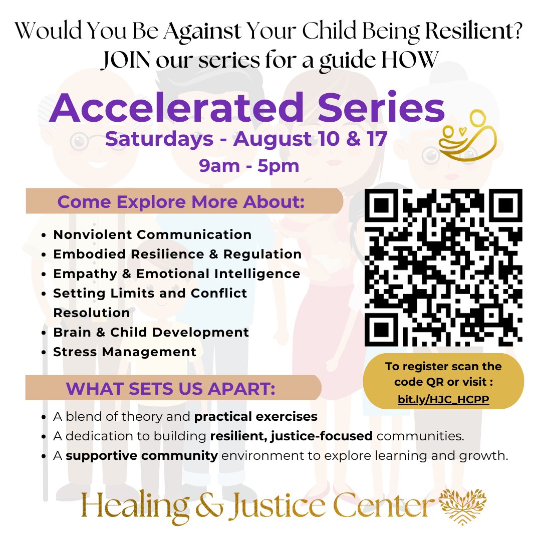 Join our Accelerated Series on 'Parenting with Purpose' on August 10 & 17 to empower your child with resilience and emotional intelligence; register now at bit.ly/HJC_HCPP! #ParentingWithPurpose #ChildDevelopment
