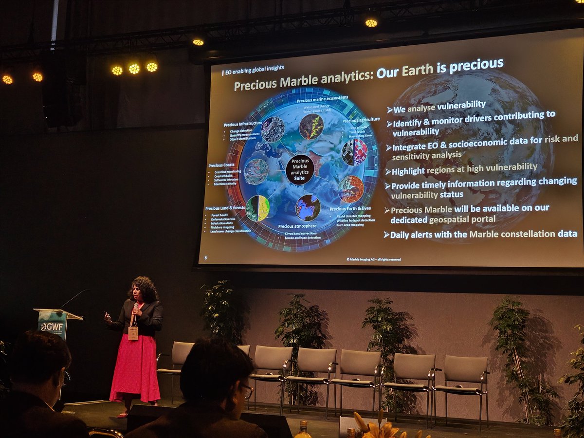 Spent the day today at #GWF2024 presenting <a href="/MarbleImaging/">Marble Imaging</a> &amp; all we do in the National mapping summit &amp; speaking about <a href="/SistersofSAR/">Sisters of SAR</a>, <a href="/GeochicasOSM/">Geochicas</a>, <a href="/LadiesOfLandsat/">Ladies of Landsat</a> &amp; much more in #DEI session. Also got to speak as a <a href="/GW_RisingStars/">Geospatial World Rising Stars</a> alumni! So nice to see familiar faces all over!