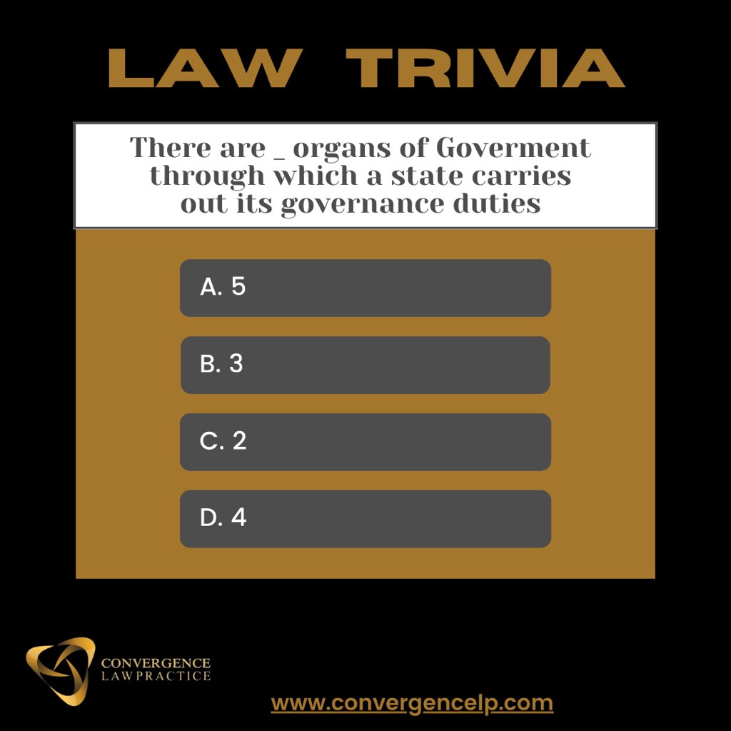 Convergence_LP's tweet image. Law Trivia!

Drop the answer in the comment section
#convergencelawpractice
#wednesday #trivia #law #government #laws 

Read more by clicking the link;

convergencelp.com/publications/
@kaycee4c @Alpha_Yom