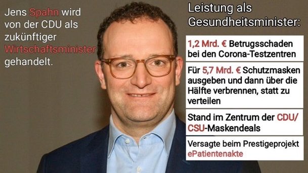 @cducsubt @jensspahn Jens, Du bist einfach nur ein Lügner. Das einzige, dass Du willst, ist es wieder Minister zu werden und dann abzukassieren.
- Maskendeals?
- Hausfinanzierung?
- 9.999,00 € Essen?
- …