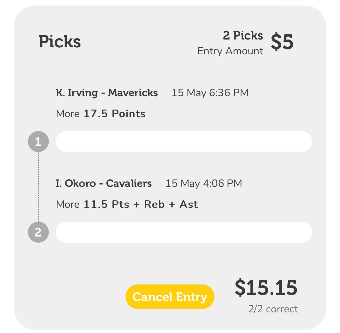 Running this slip with the discount!

Mitchell and Allen out. Levert may be out as well.

#NBA #PlayerPropBets #GamblingsTwitter
