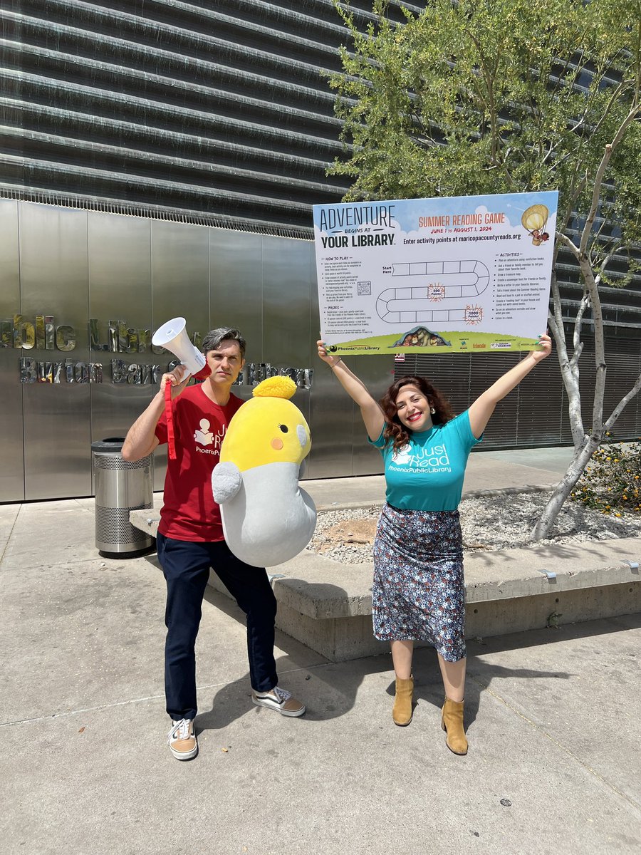 HEY #PHX 📣 Have you registered for the Summer Reading Game yet? From June 1-August 1, enter your activity points to earn cool prizes! 📖☀️ maricopacountyreads.org @PhxLibrary