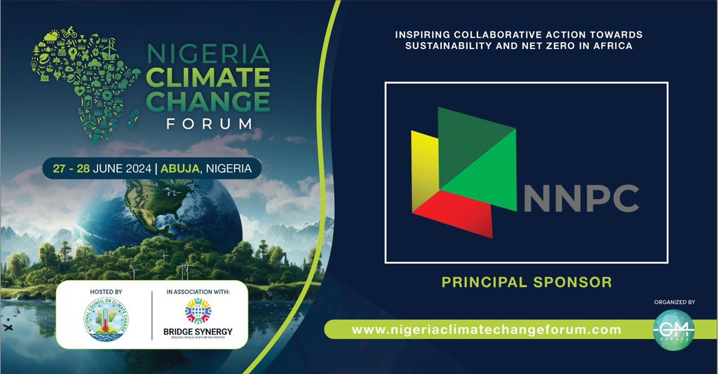 The Nigeria Climate Change Forum , scheduled for 27th - 28th June , 2024 ….. cc @nnpclimited @UNDPNigeria @Ecowas_cdc …..