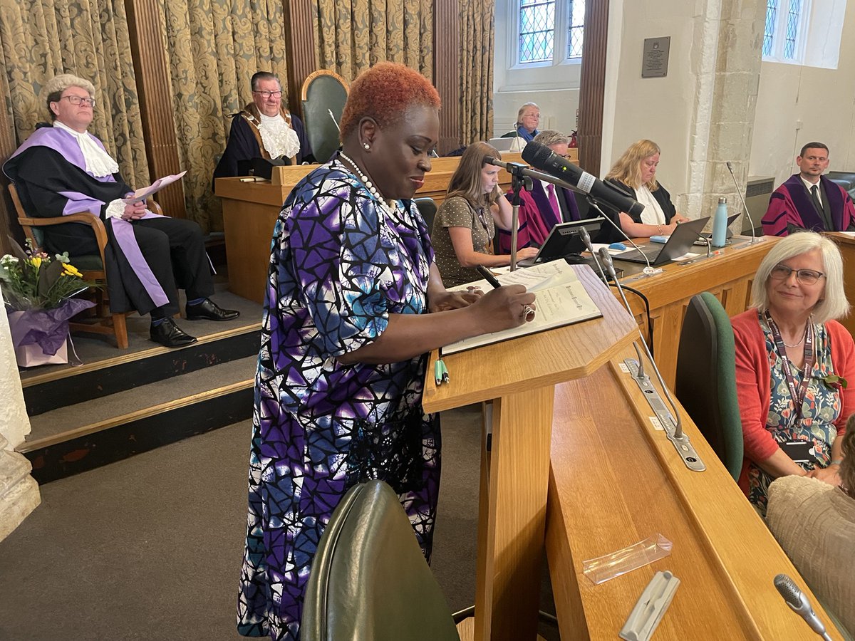 At this evening's Annual Meeting of the Council in the Guildhall, Cllr Keji Moses, who represents Sturry ward in Canterbury, has been elected as the Sheriff of Canterbury for the next 12 months.
