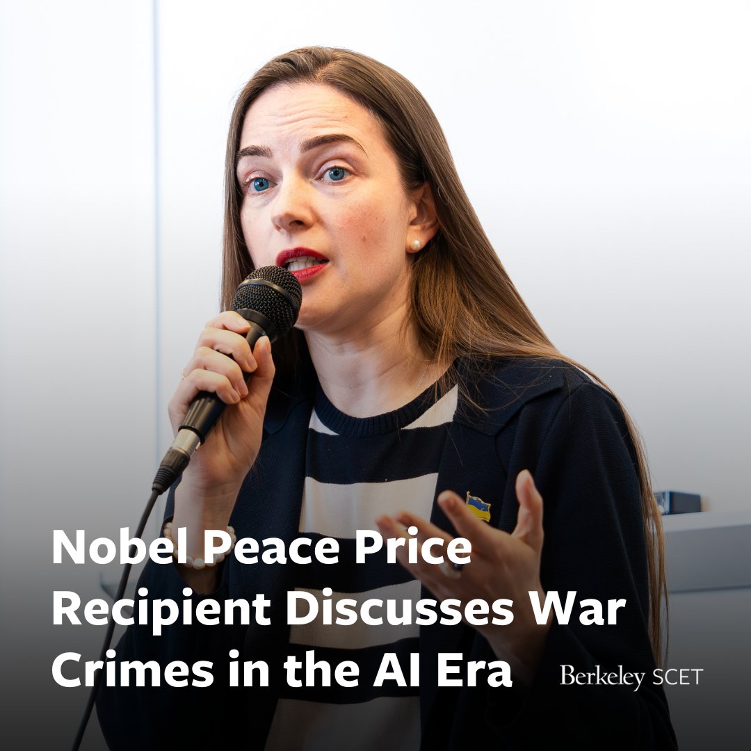 SCET hosted the 2022 Nobel Peace Prize laureate Oleksandra Matviichuk @avalaina on 4/16 to discuss #AI in #warcrimes, #disinformation, and #humanrights. #Ukraine bit.ly/3UKht0U @NobelPeaceOslo @ccl_ua @hrcberkeley @KAlexaKoenig @GauthierVasseur @gigiwang1019 @UCBerkeley