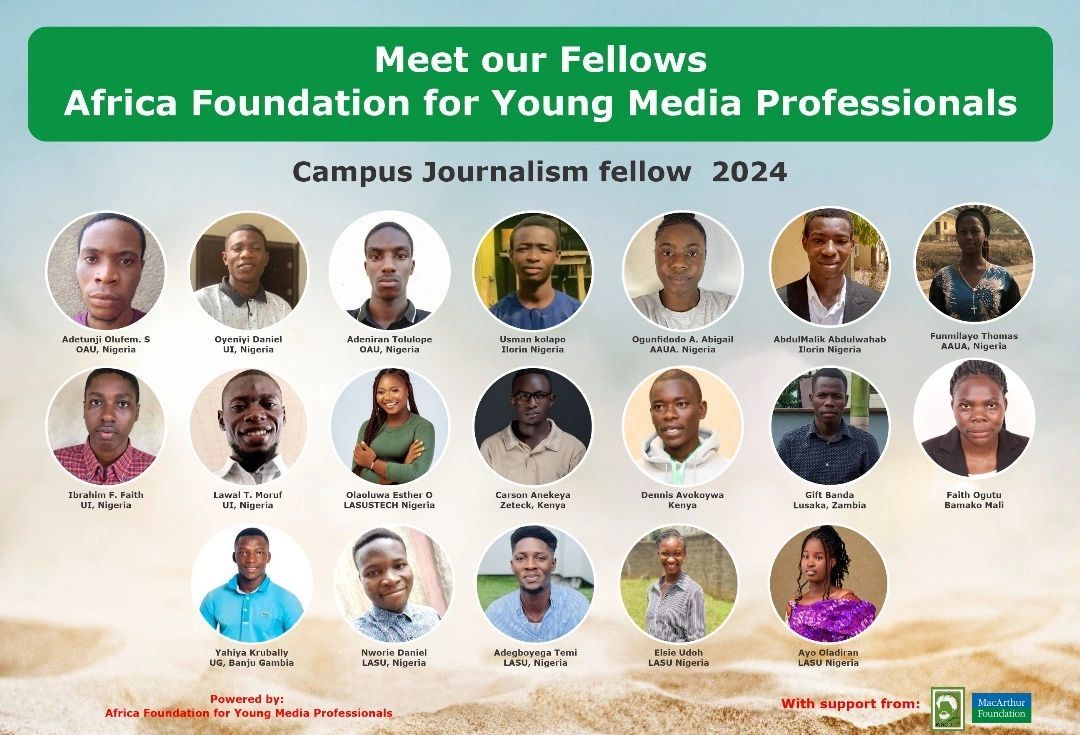 I am thrilled to announce that I have been chosen as a Campus Journalism Fellow by the Africa Foundation for Young Media Professionals for the 2024 cohort.
#CampusJournalism #EthicalJournalism #FactChecking #DataDrivenReporting #AFYMP2024Fellow