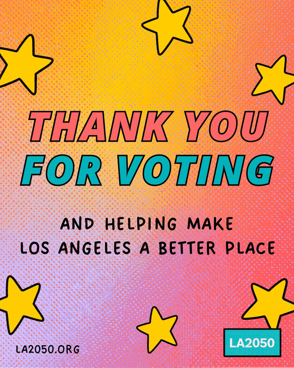 Thank you for telling us what matters to you, Los Angeles! 🩵We’ve tallied more than 105,000 votes from almost 15,000 voters – and the results are in!⁠ #LA2050GrantsChallenge. la2050.org/blog/2024-la20…