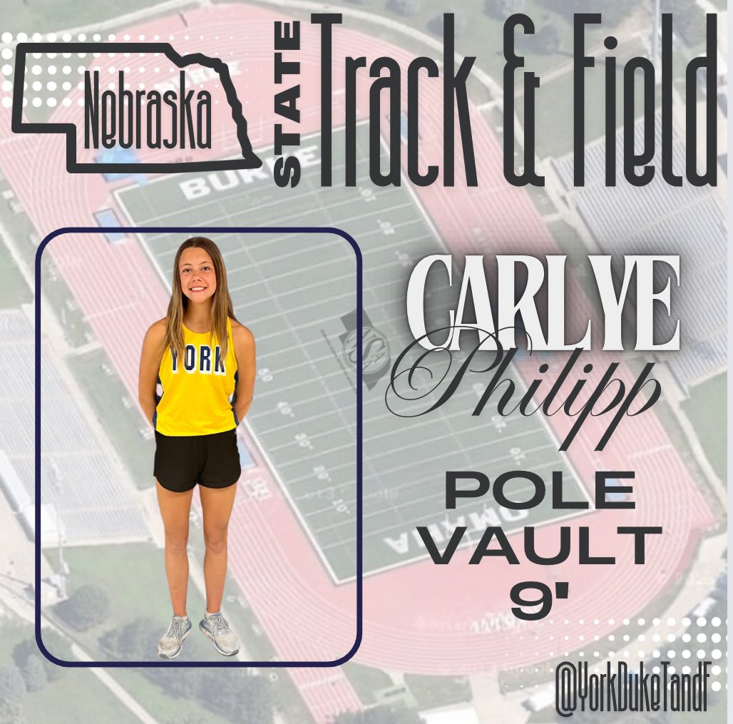 Carlye Philipp finishes her season by clearing 9’ at the State Track and Field Meet! #yorkdukes
