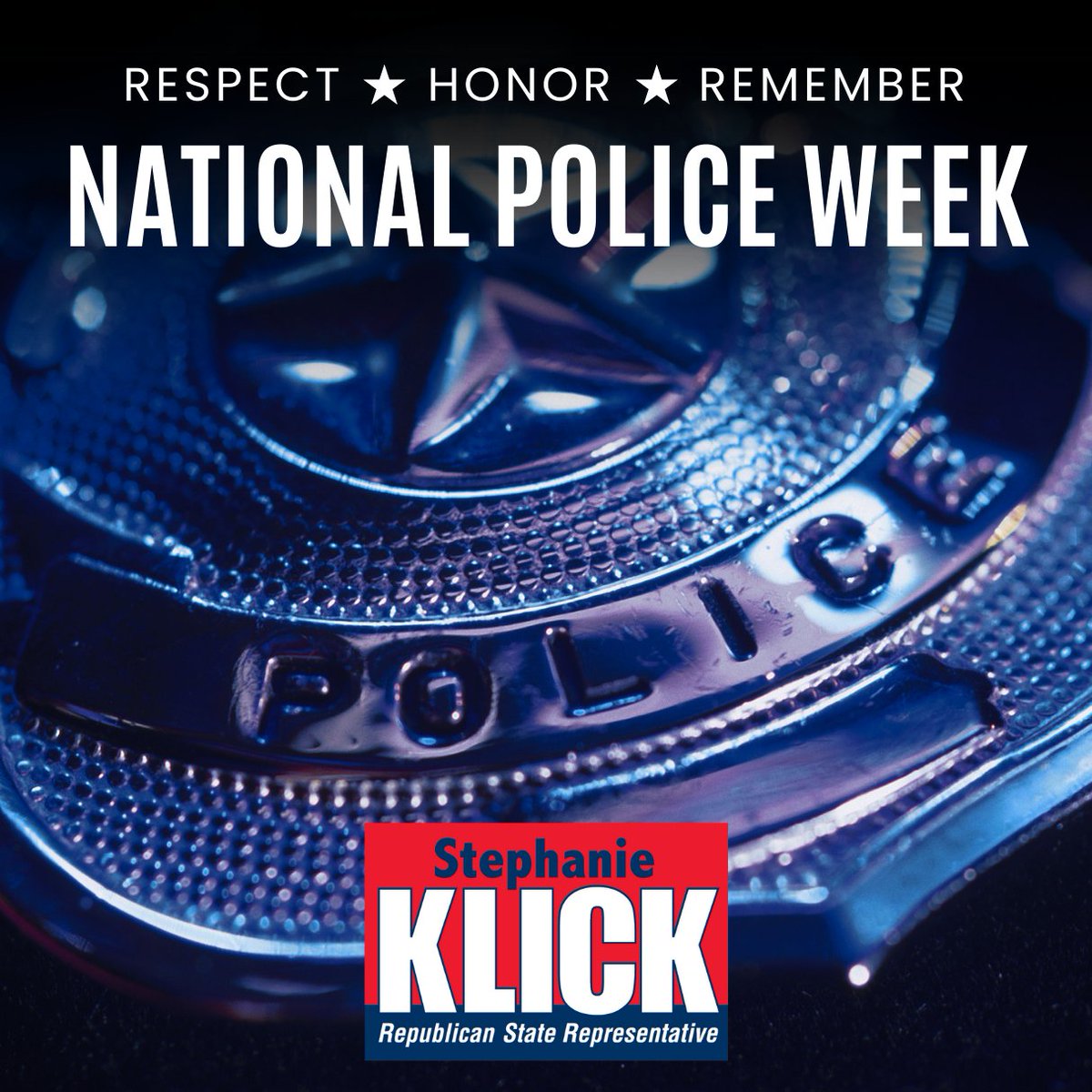 This #NationalPoliceWeek, we honor the valor and sacrifice of our fallen officers. Law enforcement does so much to protect our communities, which is why I worked to pass a law stopping large cities from defunding the police. I will always stand with our men and women in blue.