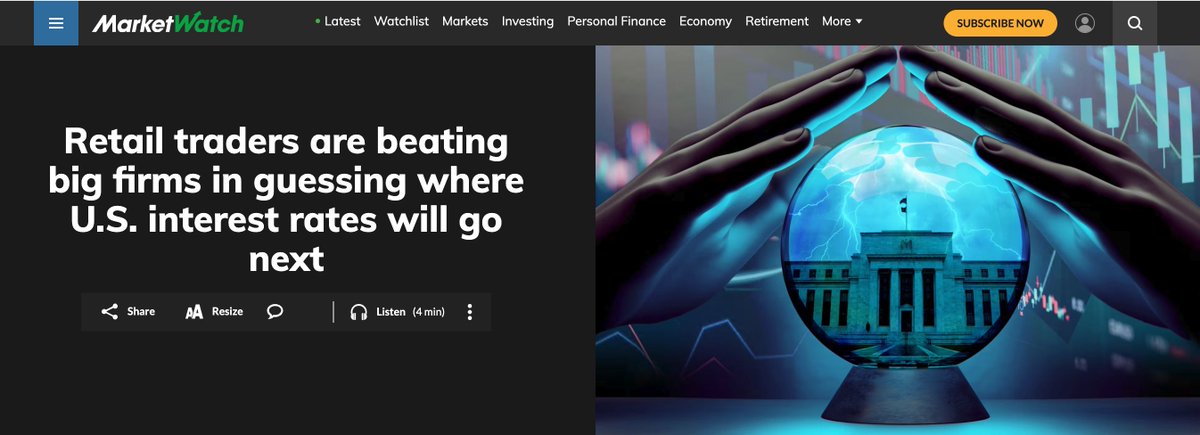 Tarek Mansour (@mansourtarek_) on Twitter photo Retail traders are beating big firms.
This is a great deep dive by <a href="/MarketWatch/">MarketWatch</a> on how accurate prediction markets are and how great retail traders are.
Prediction markets are making us collectively smarter and the world is waking up. Retail traders are beating big firms.
This is a great deep dive by <a href="/MarketWatch/">MarketWatch</a> on how accurate prediction markets are and how great retail traders are.
Prediction markets are making us collectively smarter and the world is waking up.