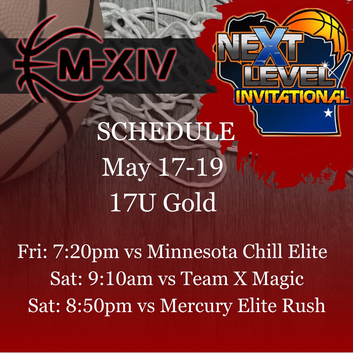 ✅ Tournament Schedule Alert 📸 17U Gold 🚘 Milwaukee, WI 🗓 May 17-19 #Repthe14 @ILHoopProspects @MHS_Boys_ @ny2lasports