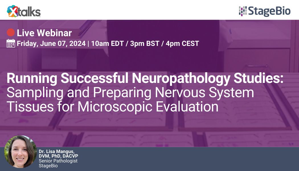 🧠 Dive deep into #neuropathology evaluations and toxicity studies in an upcoming webinar with @StageBio_CRO! Learn about the essential techniques needed to visualize morphologic changes in both the central and peripheral nervous systems. More info here: buff.ly/3ULRJ4f
