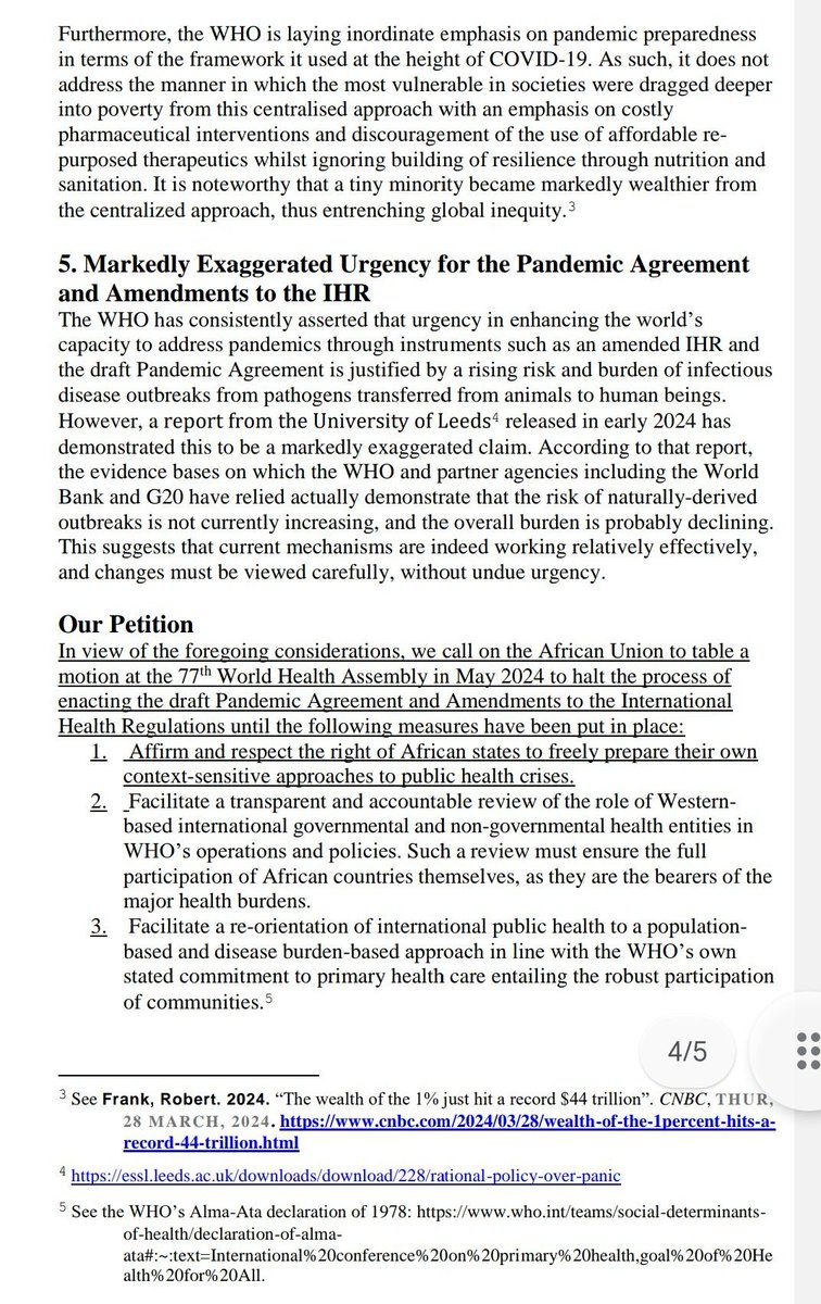 🛑 I am delighted to share that our allies at @Africahealth24 wrote a letter to the @_AfricanUnion requesting a postponement on voting at World Health Assembly 77, hosted by WHO. Africa is not sleeping, she is wide awake and rising up fast. Join us. Take back power and