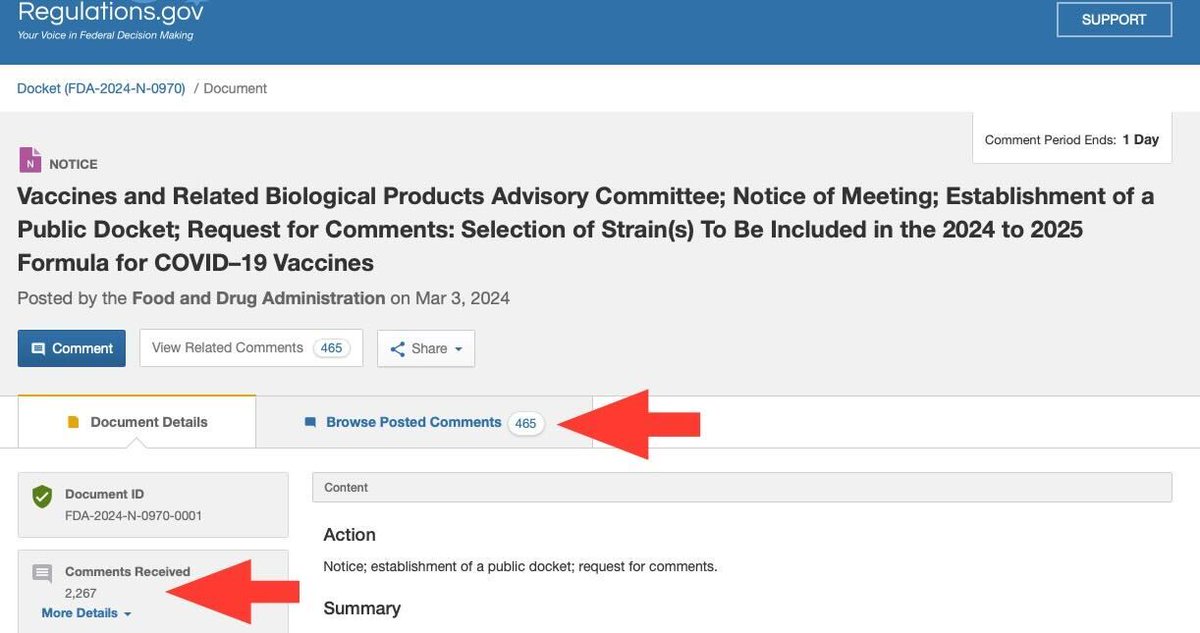 🚨 CAUGHT RED-HANDED: @US_FDA asked for public comment ahead of the upcoming VRBPAC meeting, but they hid 1000’s of comments criticizing the COVID vaccine. @US_FDA, you work for 'we the people' + your job is to PROTECT public health. Take the #COVID shots off the market! 🚫