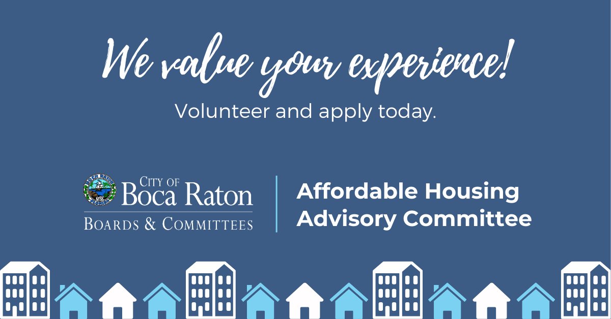 A great opportunity to give back to your community and add to your volunteer experience - consider serving on a City board! We are seeking qualified candidates for our Affordable Housing Advisory Committee - maybe you, or someone you know, fits the criteria below. ☑Visit our
