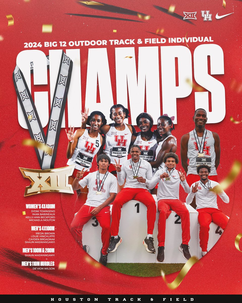 Our <a href="/Big12Conference/">Big 12 Conference</a> Outdoor Champions! 🙌🥇

#HTownSpeedCity