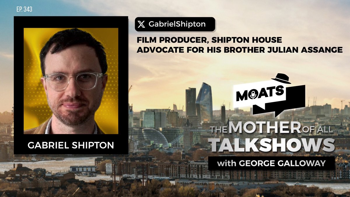 Coming up after the break … @GabrielShipton will join The Mother of All Talk Shows on #Assange #JulianAssange #FreeAssange @wikileaks 🎙 #MOATS WEDNESDAY 🇬🇧 7pm BST LONDON 🇺🇸 11am PDT | 2pm EDT 🟥 youtube.com/live/NK_i2gwBG… 🟩 rumble.com/v4uxbke-moats-…