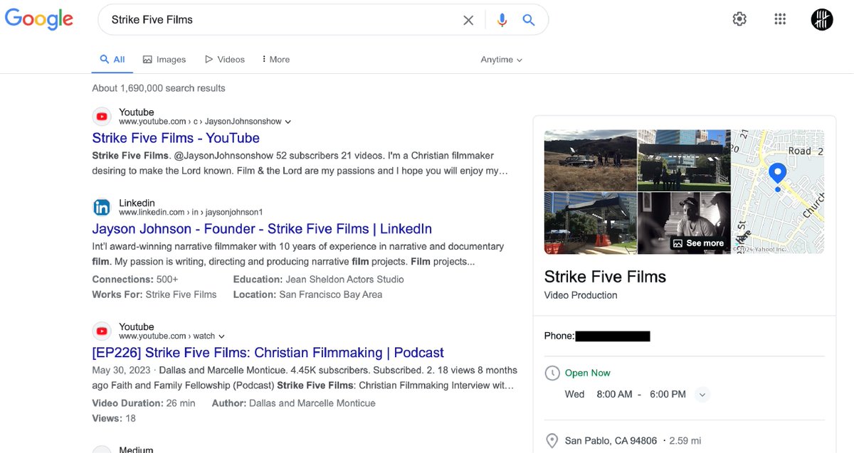 Great news! The Better Business Bureau invited Strike Five to become an accredited business. Within minutes of the invite I noticed my page jumped to the top of Google's search results. AMAZING!  #StrikeFiveFilms #gratefulthankfulblessed