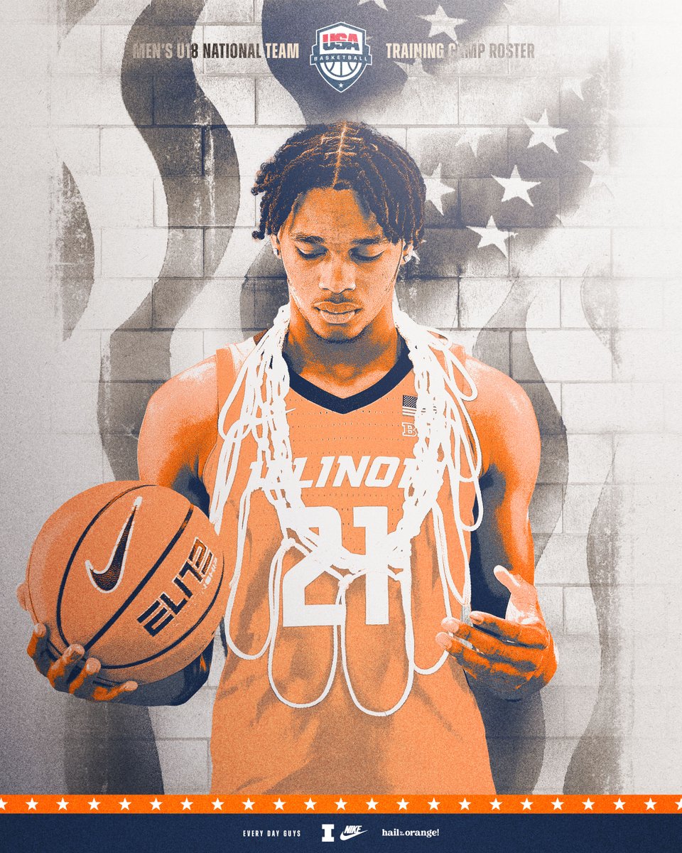 For the stars and stripes. @morezjohnsonjr has been named to the @usabasketball Men's U18 National Team Training Camp ahead of the 2024 FIBA U18 Men's AmeriCup. #Illini | #HTTO | #EveryDayGuys