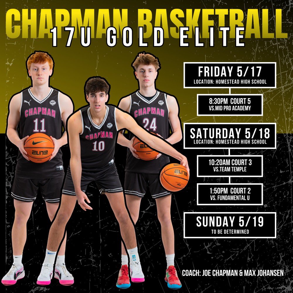 Our talented U17 Gold elite team will be playing in Pool B @ny2lasports Live event at Homestead High school! We have skill, size and athleticism! Make sure to check them out! @academy_chapman