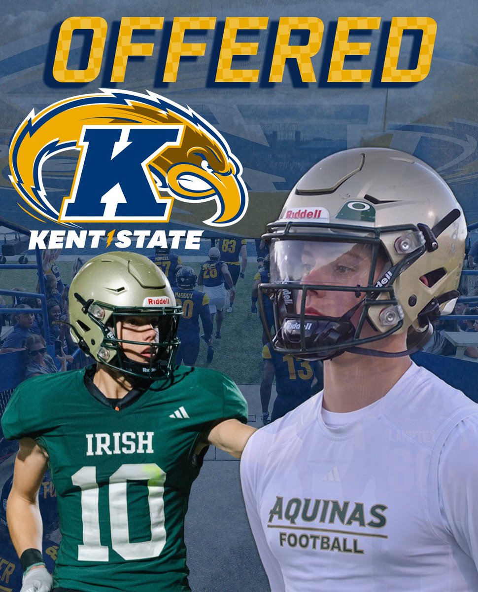 Congrats to our man Jack Rhodes picking up his first offer today from Kent State, great young man who represents us well. Proud of all his hard work paying off. More expected to come! #Family #Aquinas #Offered #Football #GHSA #LevelsAbove #recruitment