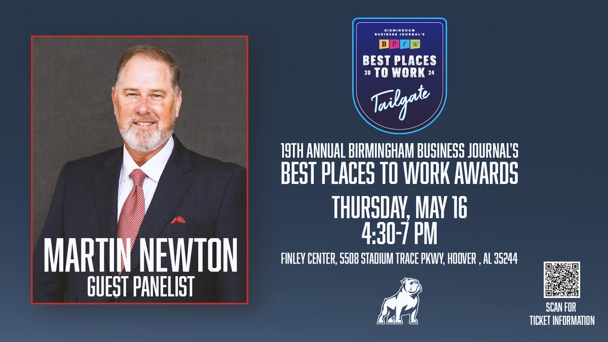 Join our fearless leader @MartinNewton1 as he speaks at the 19th Annual Birmingham Business Journal's Best Places to Work Awards! 🎟 bit.ly/3yjiaH1 #AllForSAMford
