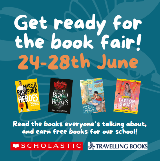 📚 We're hosting a book fair! From the 24-28th June. Grab yourself a copy of the latest bestseller and earn free books for the school in return, it's a win-win! #Teddington #TeddingtonSchool #ExcellentEducation #GlobalCitizens #HealthyLearners #FutureRead