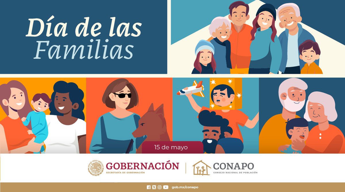 En el #DíaInternacionalDeLasFamilias recordemos que, en su diversidad, son fundamentales para el desarrollo y bienestar de todas y todos sus integrantes. Construyamos relaciones familiares fuertes, basadas en el amor, la igualdad, el respeto y la seguridad.