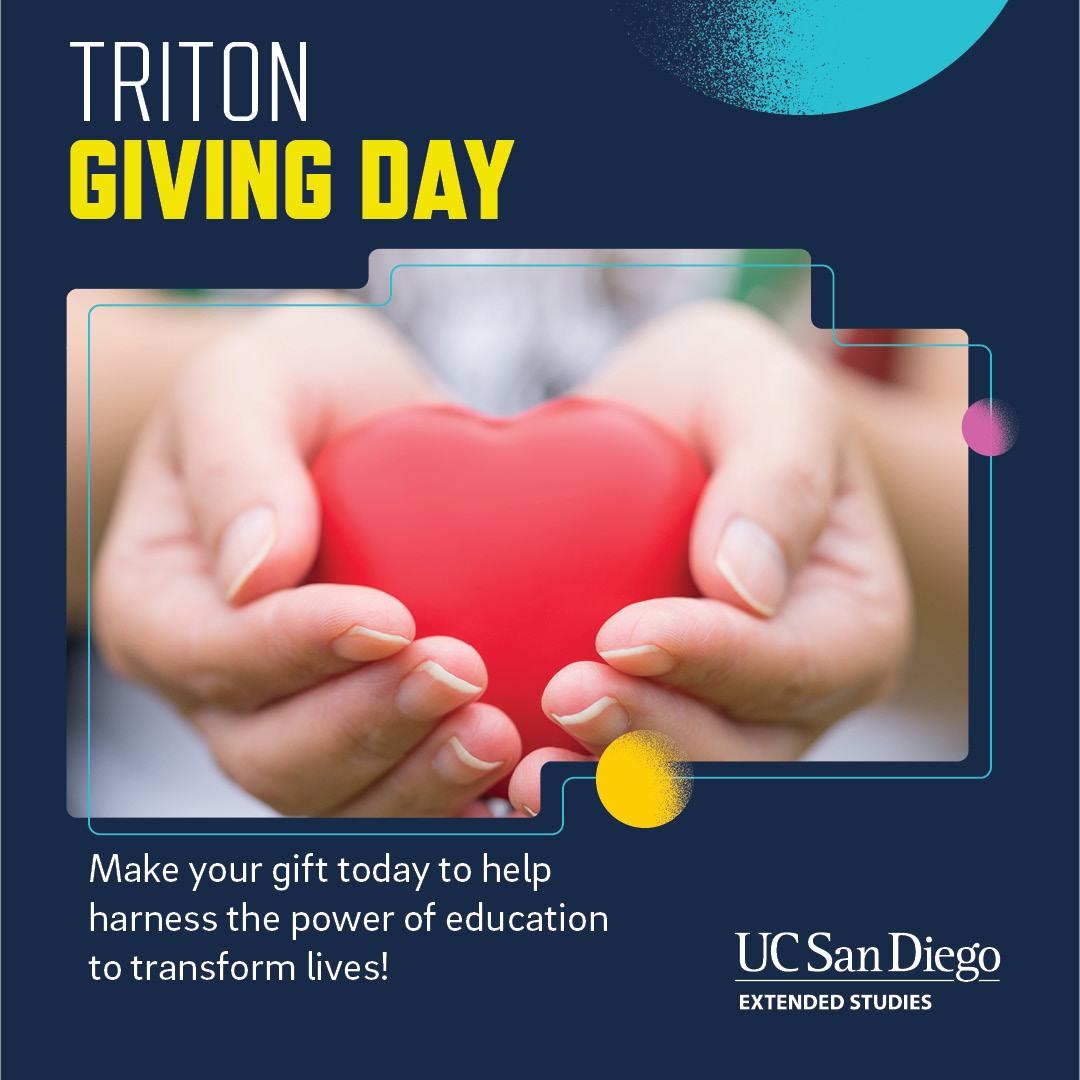 Triton Giving Day is here, and we need your support. By donating to one of the six fund areas, you’re investing in the future of education and empowerment! 🎁 Make an impact today >> go.ucsd.edu/4dK65KU #TritonGivingDay @sallyridesci @ucsdpark_market @UCSDExtStudies