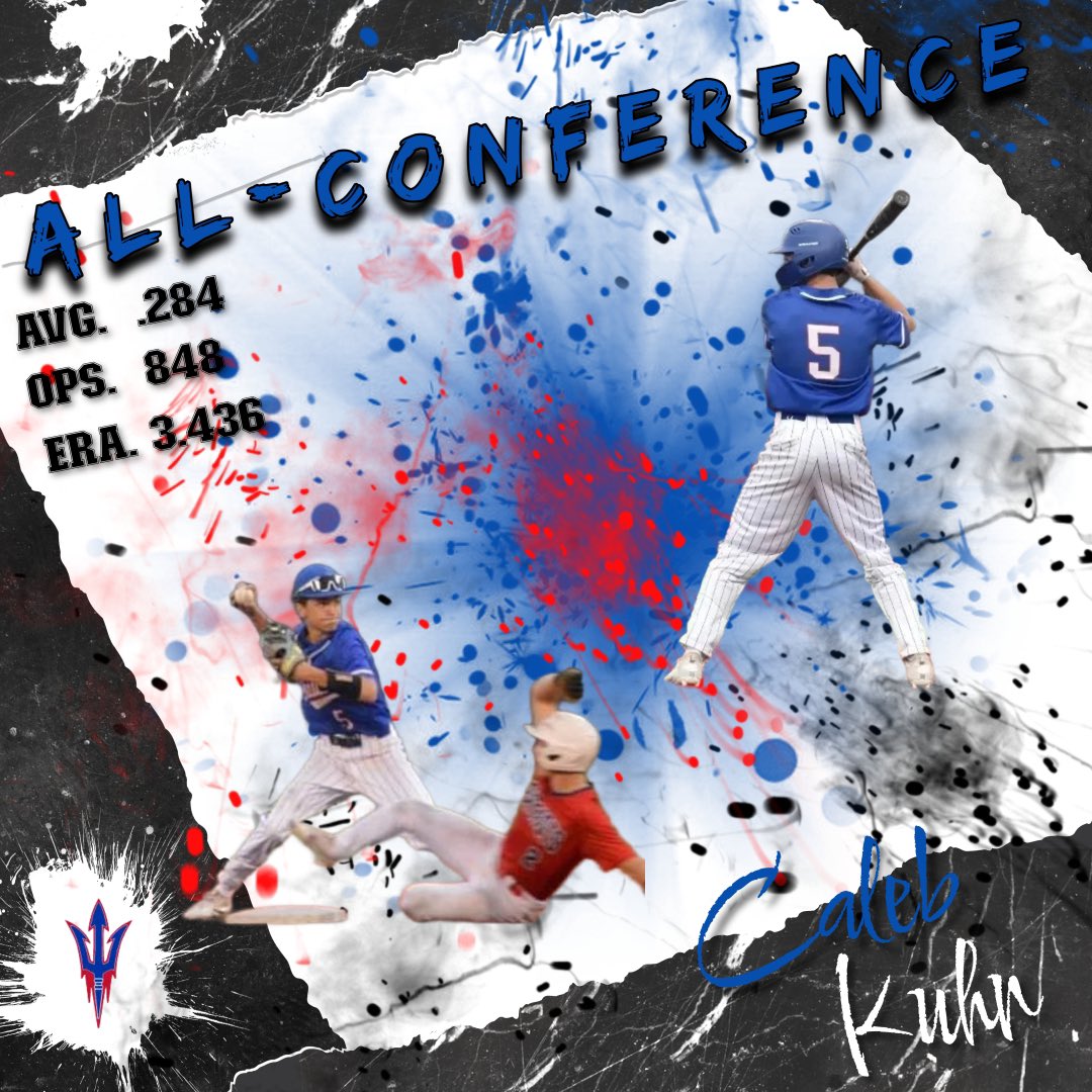 Congratulations to SO 2B/RHP Caleb Kuhn for being selected to the 5A East All-Conference Team! #ForksUp