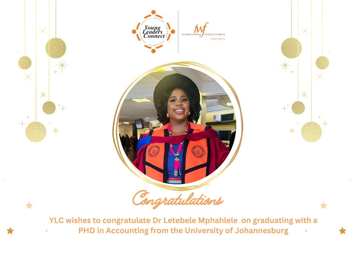 Congratulations to Cohort 4 mentee, Dr. Letebele Mphahlele, for obtaining a PhD in Accounting from the University of Johannesburg. She also attained her CA(SA) membership in April and  passed her 2023 SAICA APC exam on the first attempt! Well done on getting your colour's …