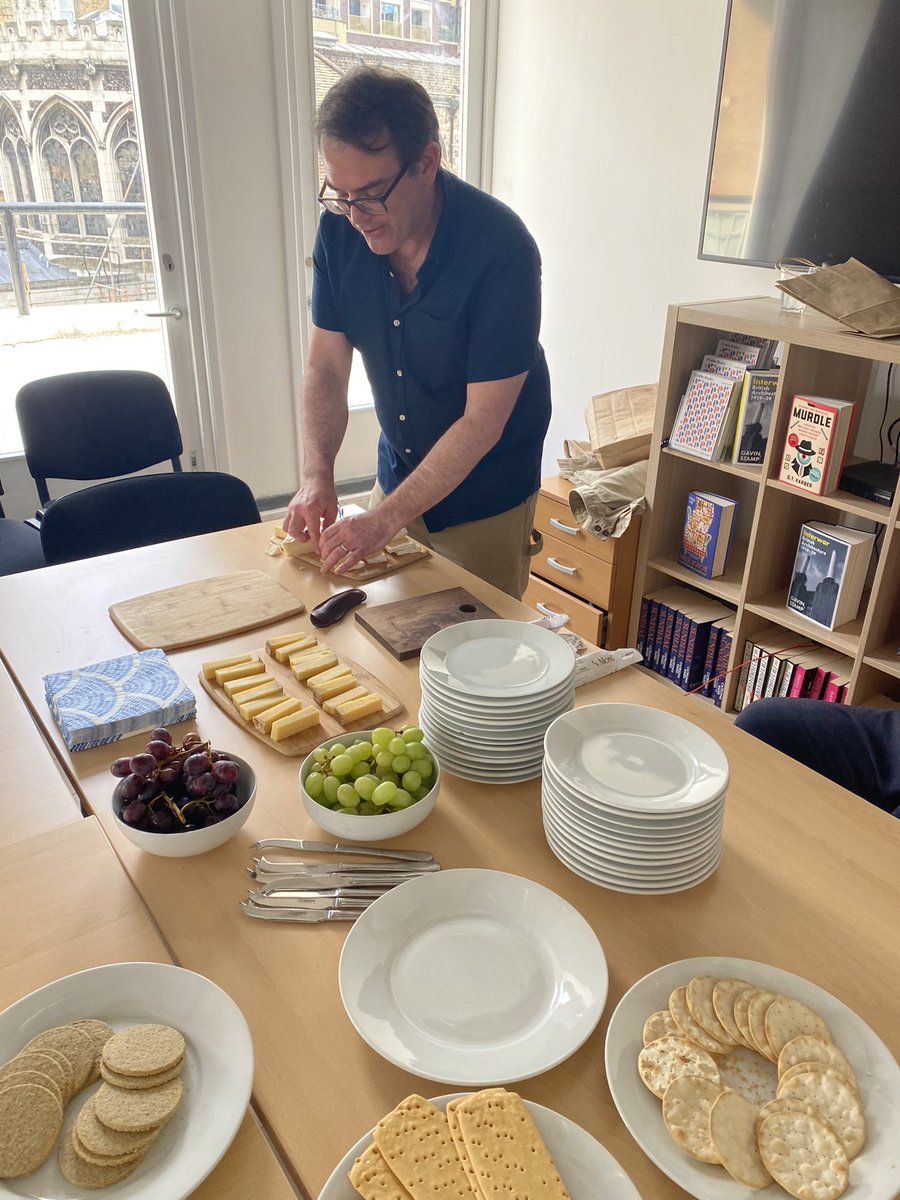 Thank you to @CheeseTastingCo for hosting the most brie-lliant cheese tasting in the office this afternoon! We can’t wait for #ACheesemongersTourDeFrance – his delectable guide to French cheeses – hitting the shelves in October 🇫🇷🧀