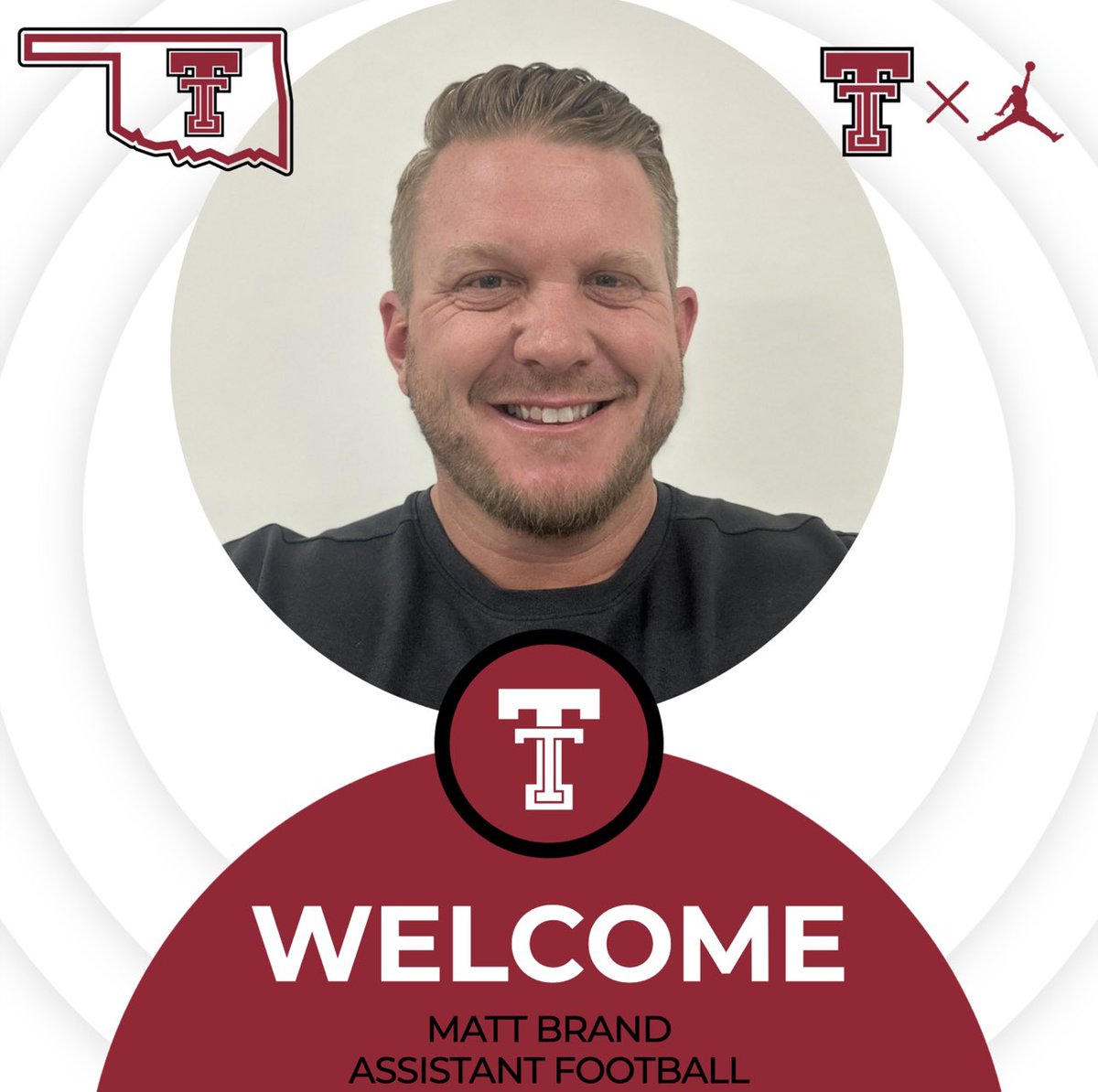 We would like to welcome Matt Brand to Tuttle‼️ Matt will be coaching football at both the high school and junior high levels! @TuttleFootball #GreatDayToBeATiger