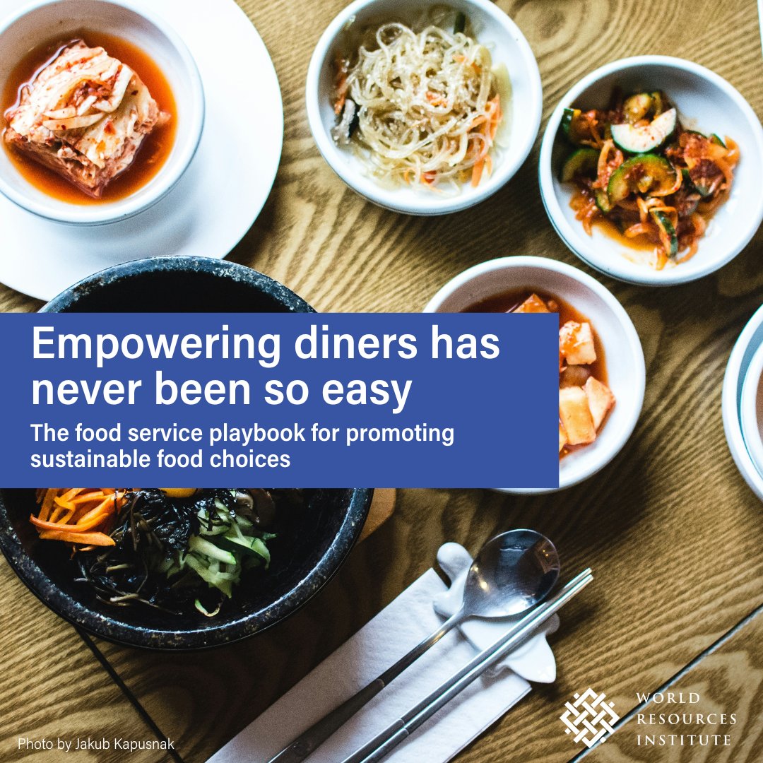 Consumers tell us they want food that is healthier and sustainable. But changing old habits is hard🤷‍♂️🥗 New WRI research gives food service providers an easy-to-use playbook on how to help them▶️ bit.ly/3wz1ESr #FoodServicePlaybook #DeliciousClimateAction
