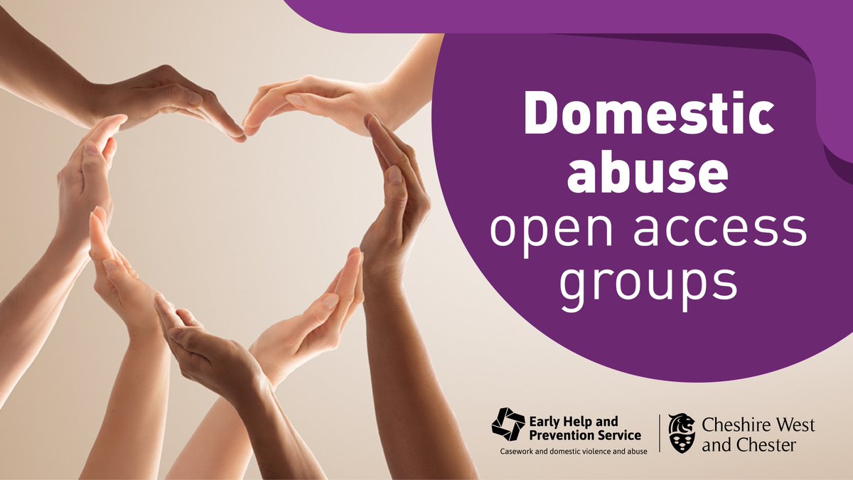 Did you know that we hold regular open access groups for people affected by domestic abuse at venues in Chester, Ellesmere Port and Winsford? To find out more about the groups, visit 👉 cwac.co/x4Ven #YouAreNotAlone