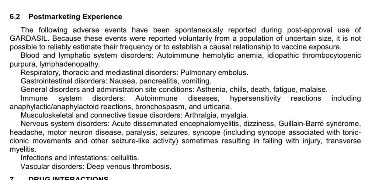 Merck Gardasil'in H.P.V aş.sı 1-4 yıl sonra otoimmün hastalığa neden olabilir.  FDA ekini okuyun, bölüm 1.3 "Bu aşı herkeste işe yaramayabilir" bölüm 6.1 yan etkiler, akciğer tüberkülozu, sepsis, otoimmün tiroidit, hipotiroidizm, artrit, sedef hastalığı, diyabet 1.