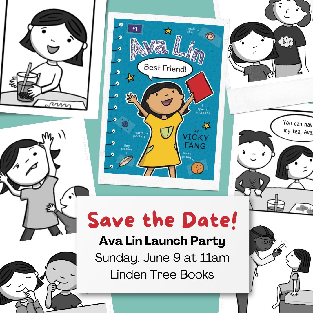 Vicky Fang (@fangmous) on Twitter photo It's a launch party!!! On June 9, join me at <a href="/LindenTreeBooks/">Linden Tree Books</a> to celebrate AVA LIN, the first chapter book series that I've both written AND illustrated! I'll be in conversation with @christinenevans, plus live drawing, treats, and stickers! RSVP: bit.ly/3UZdajE It's a launch party!!! On June 9, join me at <a href="/LindenTreeBooks/">Linden Tree Books</a> to celebrate AVA LIN, the first chapter book series that I've both written AND illustrated! I'll be in conversation with @christinenevans, plus live drawing, treats, and stickers! RSVP: bit.ly/3UZdajE