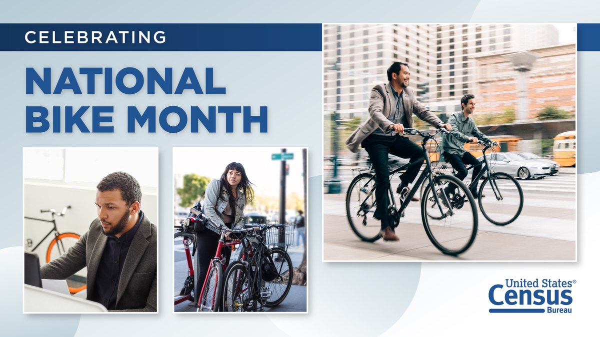 May is #NationalBikeMonth! 🚲

#DYK, 0.5% of workers in the U.S. age 16 and older commuted to work by #bike in 2022?

How do you get to work?
data.census.gov/vizwidget?g=01…

#ACSdata #bicycle #commuting