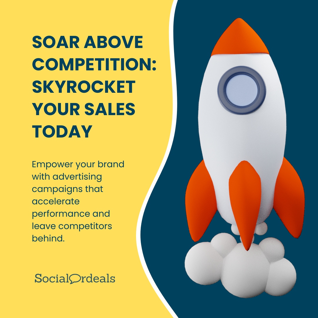 Ready for lift-off? 🚀 Our advertising campaigns are like rocket fuel for your sales figures. Strap in and prepare for an epic takeoff!

Our website: socialordeals.com

#SocialOrdeals #InternetMarketing #DigitalMarketing #DigitalAdvertising #SEO #PPC #OnlinePresence #Goo...
